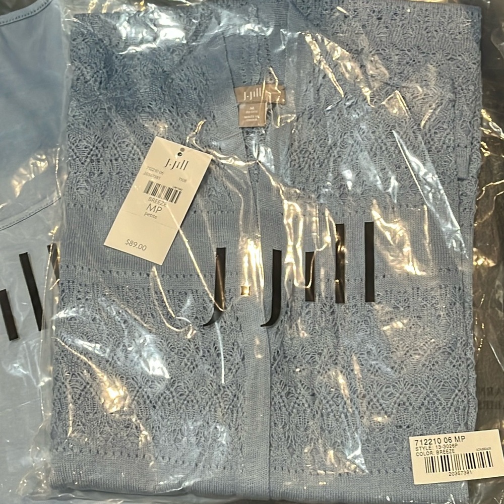 J. Jill Women’s Open Sweater with matching Tank Top to Layer Underneath NWT